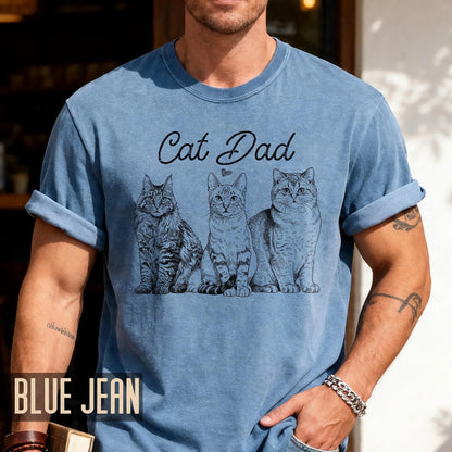 Custom Cat Dad Photo Shirt, Personalized Pets Picture Tee