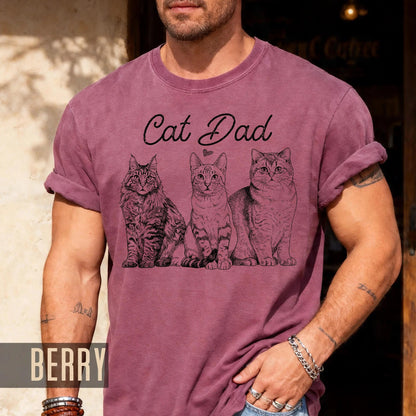 Custom Cat Dad Photo Shirt, Personalized Pets Picture Tee