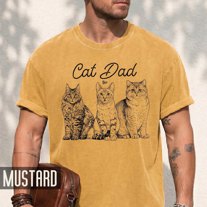 Custom Cat Dad Photo Shirt, Personalized Pets Picture Tee