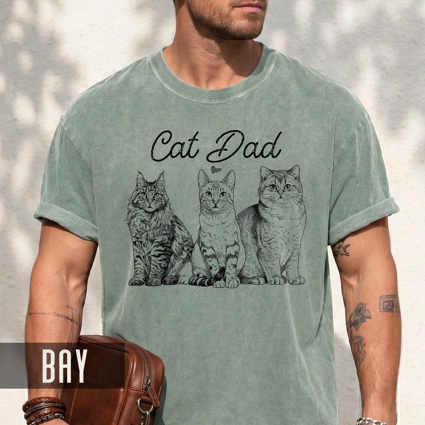 Custom Cat Dad Photo Shirt, Personalized Pets Picture Tee