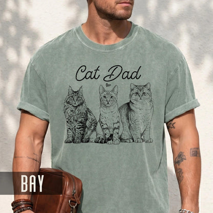 Custom Cat Dad Photo Shirt, Personalized Pets Picture Tee
