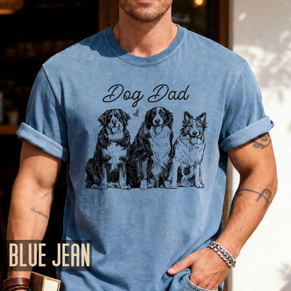 Personalized Dog Dad Photo Shirt, Custom Pets Portrait Sketch Tee