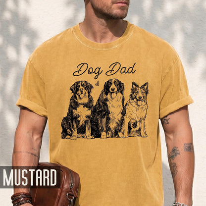 Personalized Dog Dad Photo Shirt, Custom Pets Portrait Sketch Tee