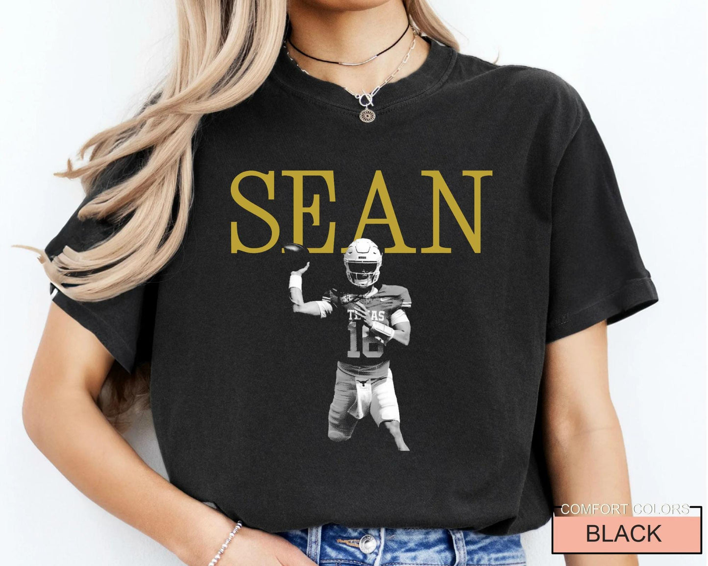 Custom Football Player Photo Shirt, Personalized Game Day Football Mom Tee