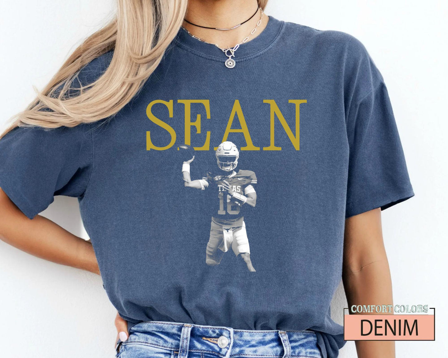Custom Football Player Photo Shirt, Personalized Game Day Football Mom Tee