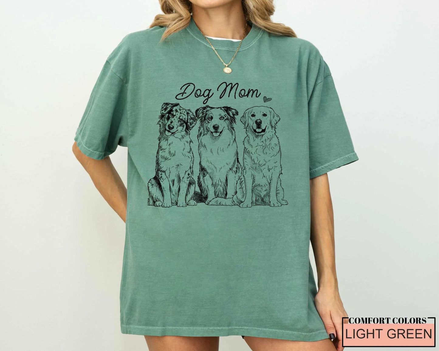 Personalized Dog Dad Photo Shirt, Custom Puppy Picture Sketch Tee
