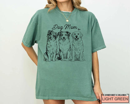 Personalized Dog Dad Photo Shirt, Custom Puppy Picture Sketch Tee