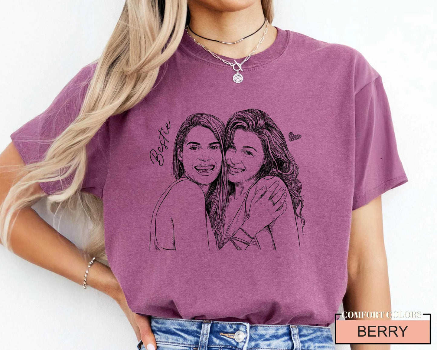 Personalized Besties Photo Shirt, Custom Best Friend Picture Tee