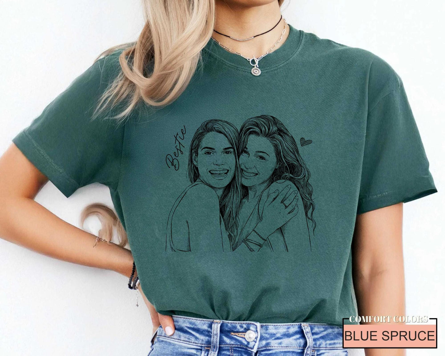 Personalized Besties Photo Shirt, Custom Best Friend Picture Tee