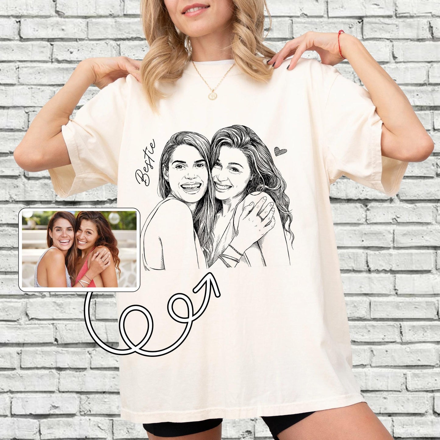 Personalized Besties Photo Shirt, Custom Best Friend Picture Tee