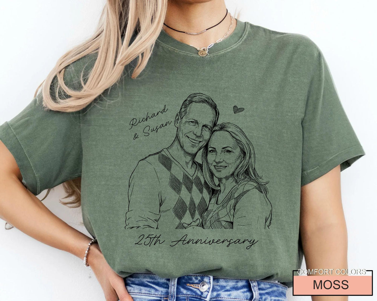 Custom Parents Photo Shirt for Wedding Anniversary, Husband Wife Picture Tee