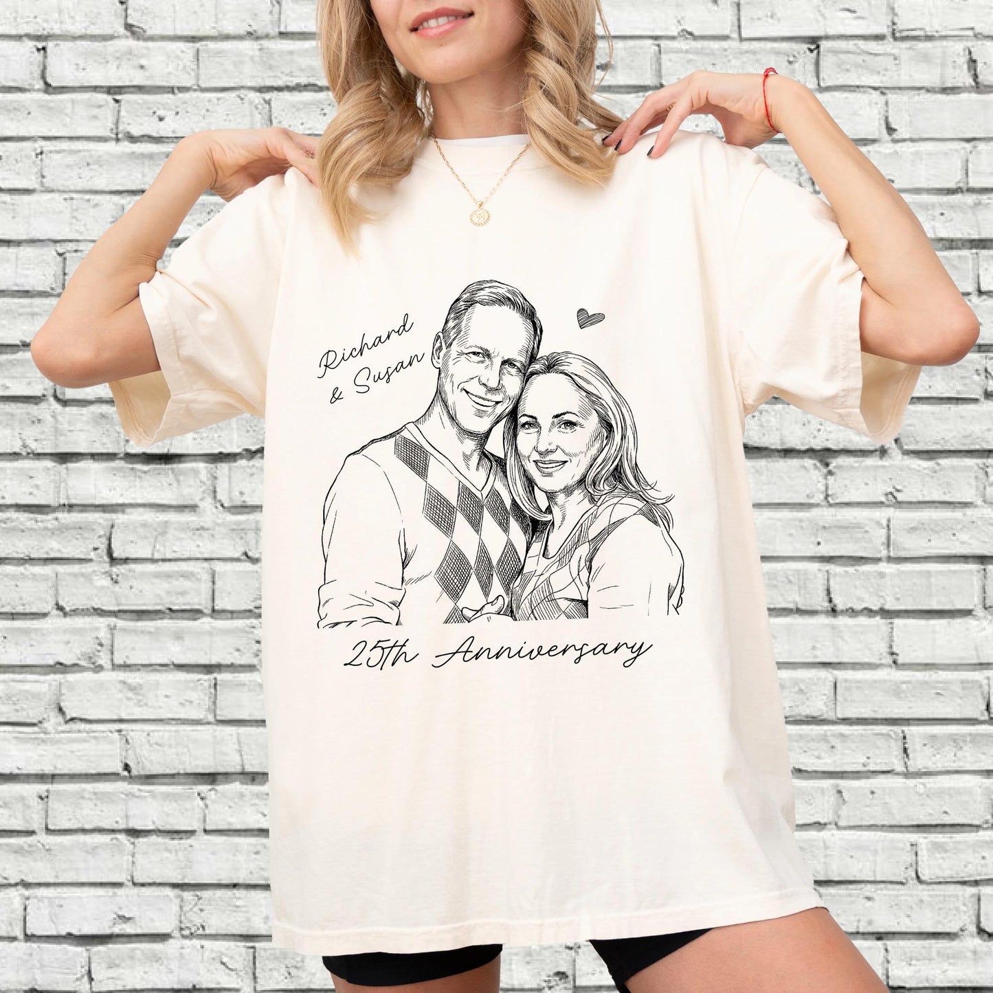 Custom Parents Photo Shirt for Wedding Anniversary, Husband Wife Picture Tee