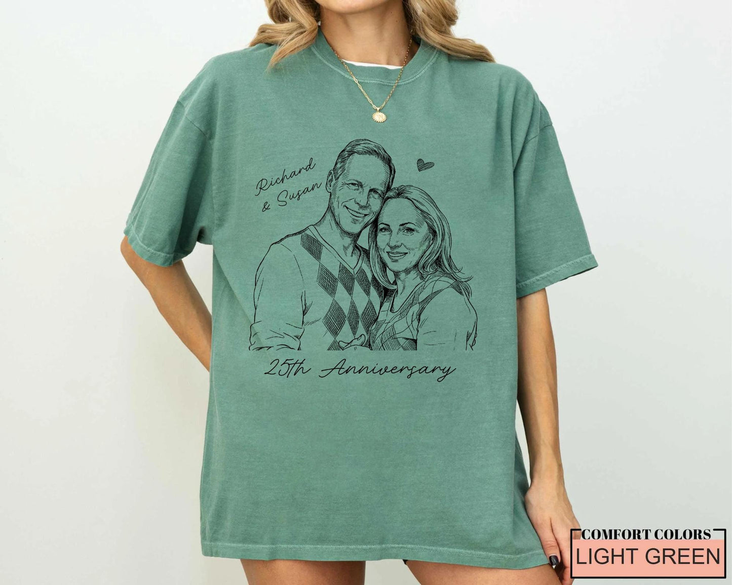 Custom Parents Photo Shirt for Wedding Anniversary, Husband Wife Picture Tee