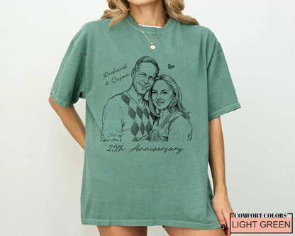 Custom Parents Photo Shirt for Wedding Anniversary, Husband Wife Picture Tee