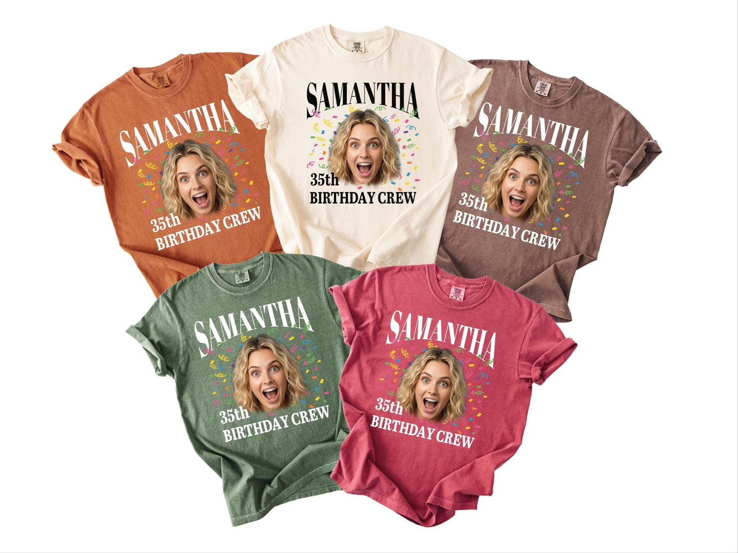 Custom Photo 35th Birthday Crew Shirt, Personalized Party Tee, 1991 Celebration Outfit
