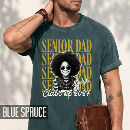 Custom Photo Senior Dad Shirt, Personalized Father Graduation Gift