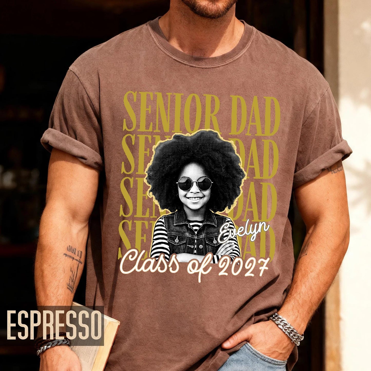 Custom Photo Senior Dad Shirt, Personalized Father Graduation Gift