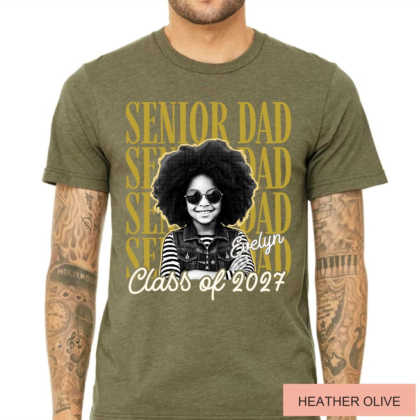 Custom Photo Senior Dad Shirt, Personalized Father Graduation Gift