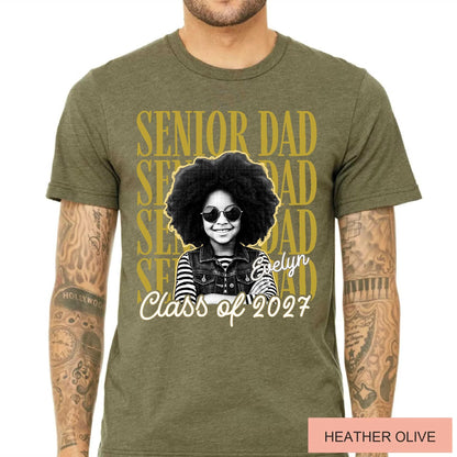 Custom Photo Senior Dad Shirt, Personalized Father Graduation Gift