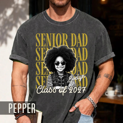 Custom Photo Senior Dad Shirt, Personalized Father Graduation Gift