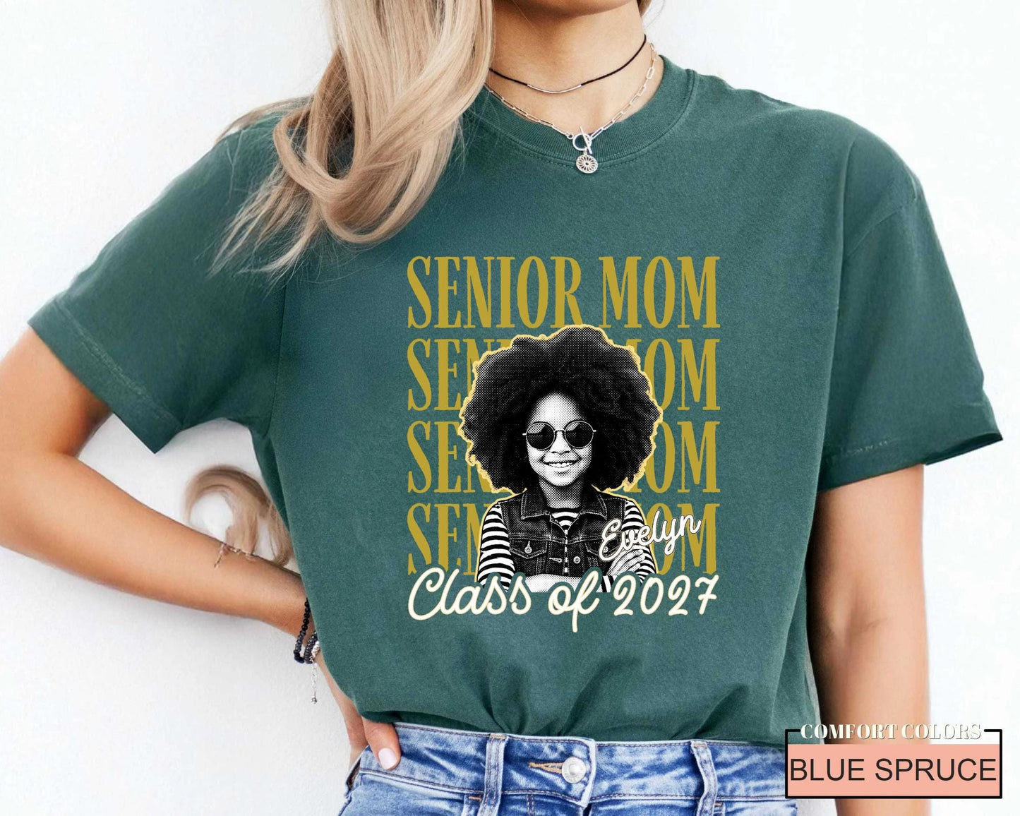 Custom Photo Senior Mom Shirt, Personalized Mother Graduation Gift