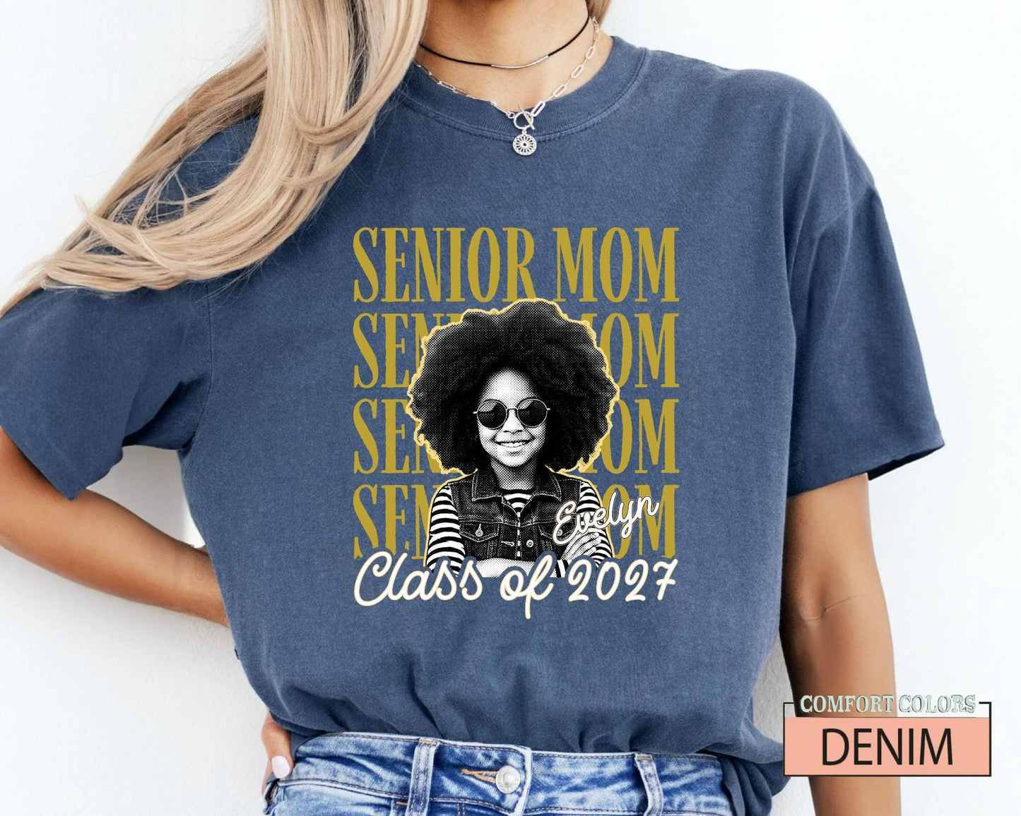 Custom Photo Senior Mom Shirt, Personalized Mother Graduation Gift