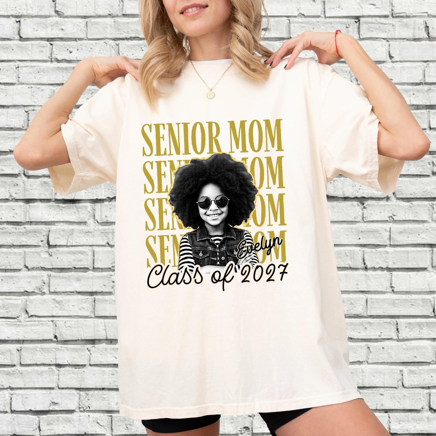 Custom Photo Senior Mom Shirt, Personalized Mother Graduation Gift
