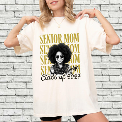 Custom Photo Senior Mom Shirt, Personalized Mother Graduation Gift