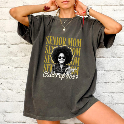 Custom Photo Senior Mom Shirt, Personalized Mother Graduation Gift