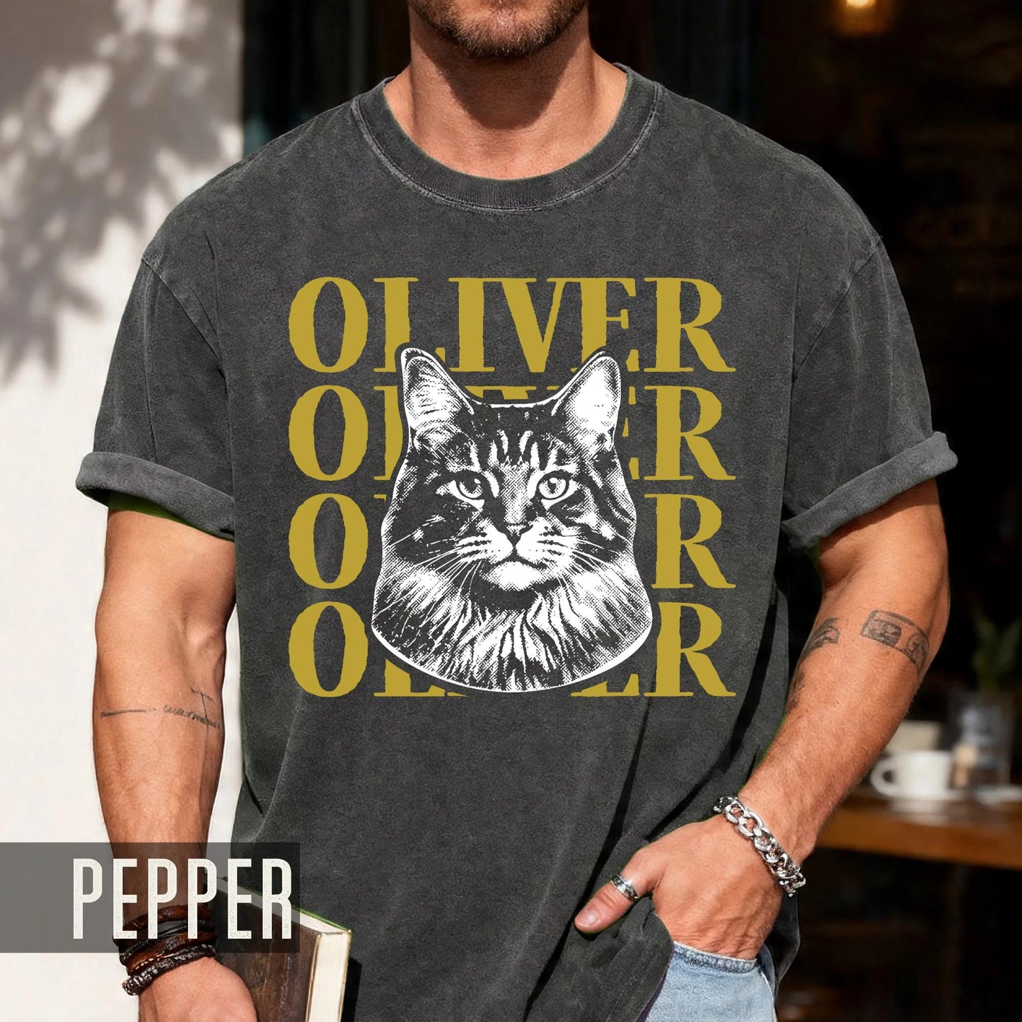 Custom Cat Portrait Shirt, Pet Photo Graphic Tee