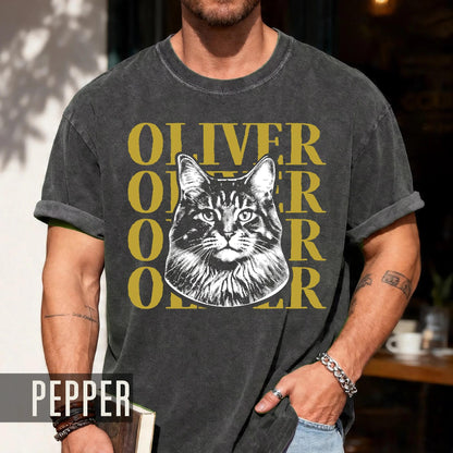 Custom Cat Portrait Shirt, Pet Photo Graphic Tee
