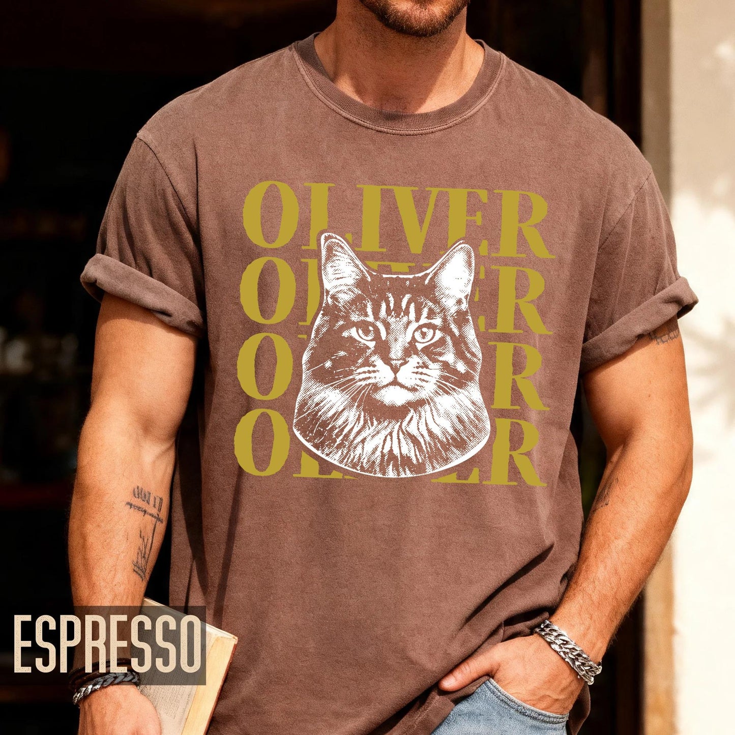 Custom Cat Portrait Shirt, Pet Photo Graphic Tee