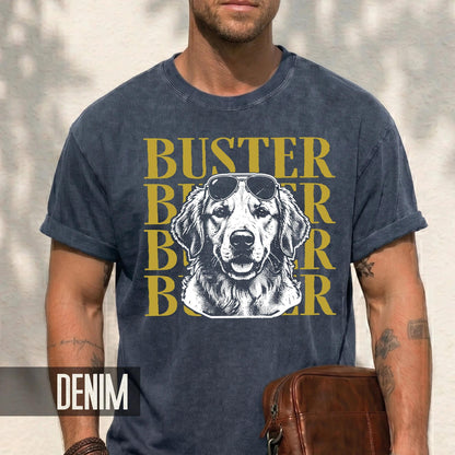 Cool Dog Portrait Shirt, Custom Golden Retriever Photo Tee