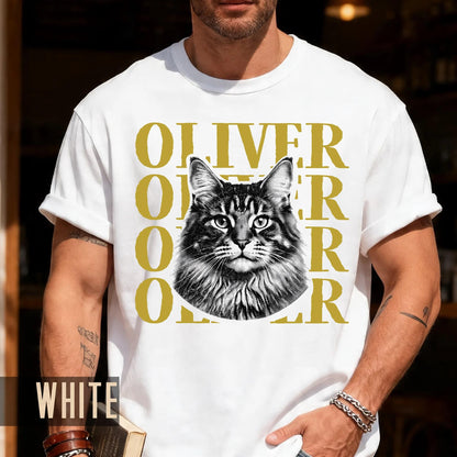 Custom Cat Portrait Shirt, Pet Photo Graphic Tee