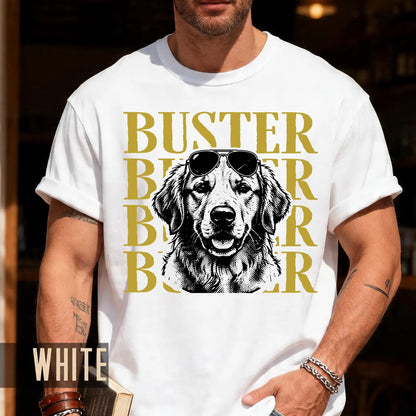 Cool Dog Portrait Shirt, Custom Golden Retriever Photo Tee