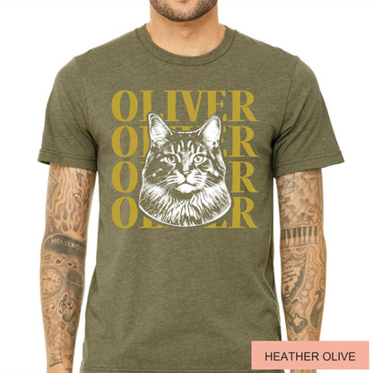 Custom Cat Portrait Shirt, Pet Photo Graphic Tee