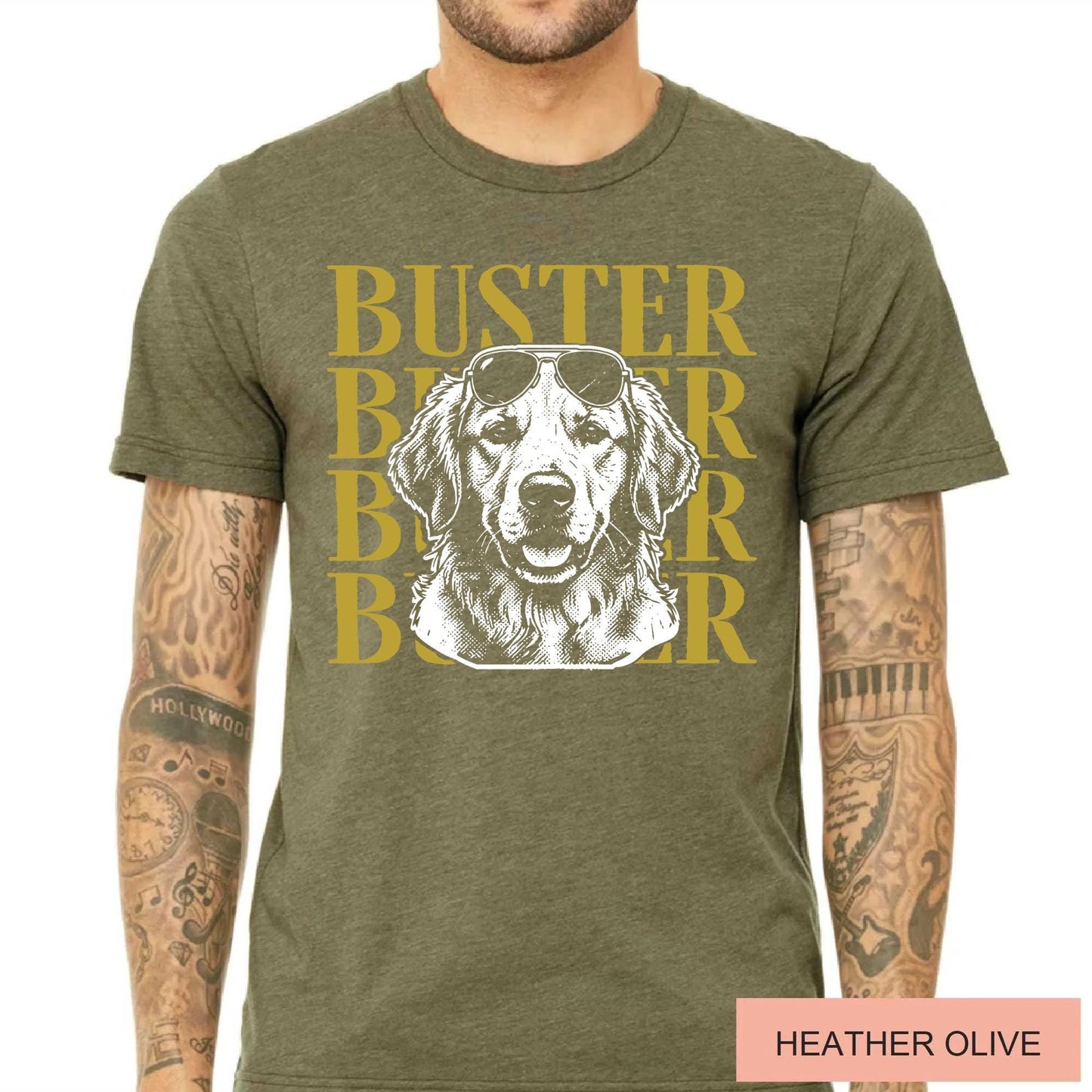 Cool Dog Portrait Shirt, Custom Golden Retriever Photo Tee