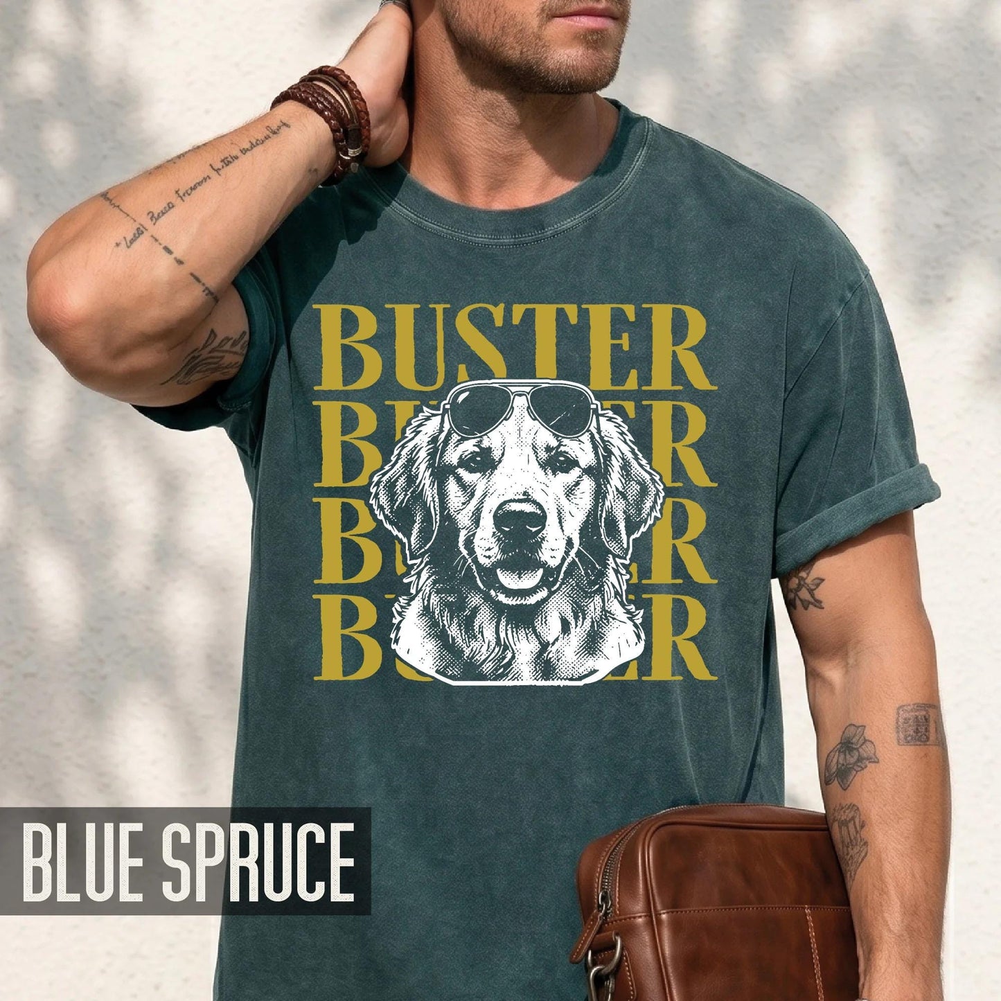 Cool Dog Portrait Shirt, Custom Golden Retriever Photo Tee