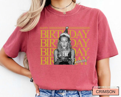 Custom Happy Birthday Crew Trip Photo Matching Shirt, Personalized Birthday Girl Squad Picture Tee
