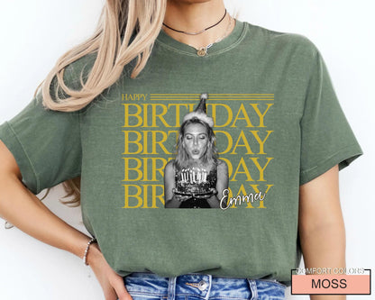 Custom Happy Birthday Crew Trip Photo Matching Shirt, Personalized Birthday Girl Squad Picture Tee