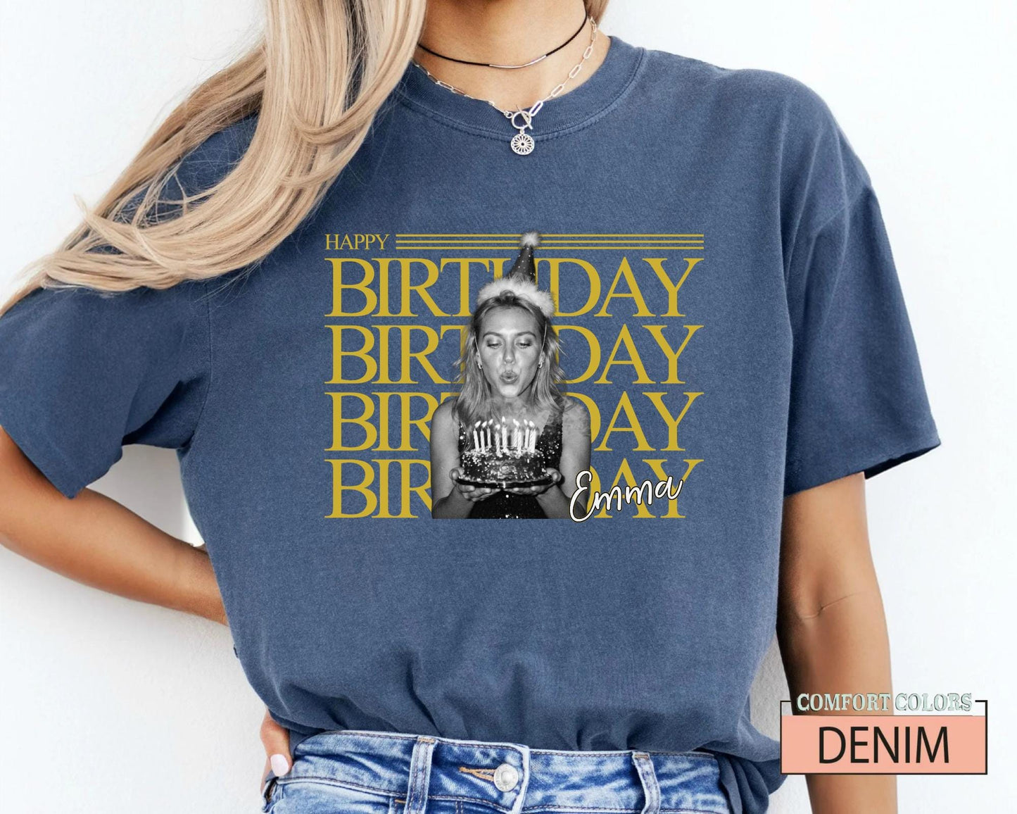 Custom Happy Birthday Crew Trip Photo Matching Shirt, Personalized Birthday Girl Squad Picture Tee
