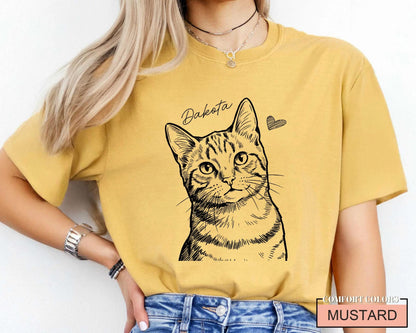Custom Cat Photo Shirt, Personalized Pet Picture Tee
