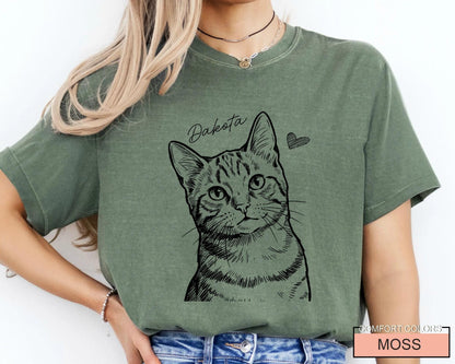 Custom Cat Photo Shirt, Personalized Pet Picture Tee