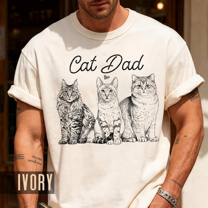 Custom Cat Dad Photo Shirt, Personalized Pets Picture Tee
