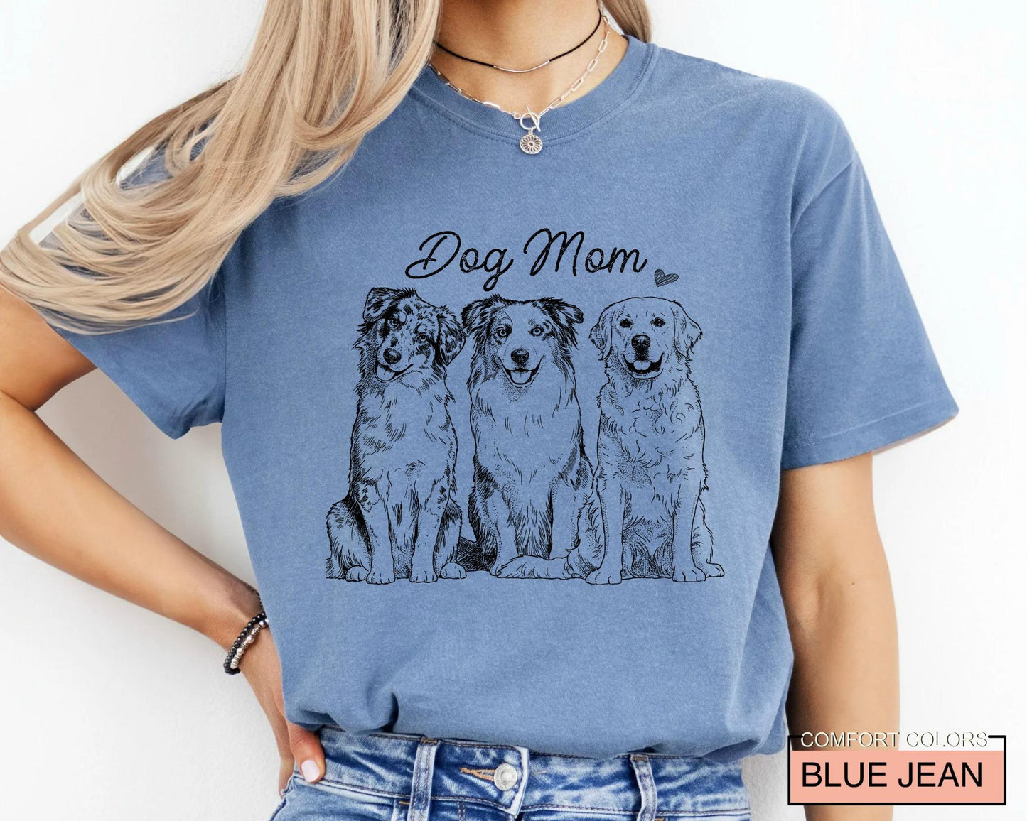 Personalized Dog Dad Photo Shirt, Custom Puppy Picture Sketch Tee