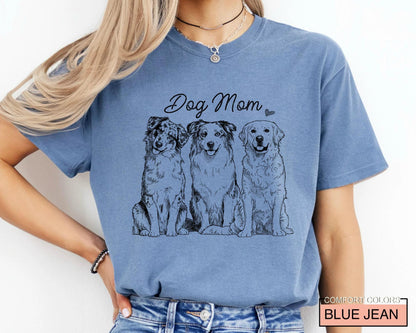 Personalized Dog Dad Photo Shirt, Custom Puppy Picture Sketch Tee