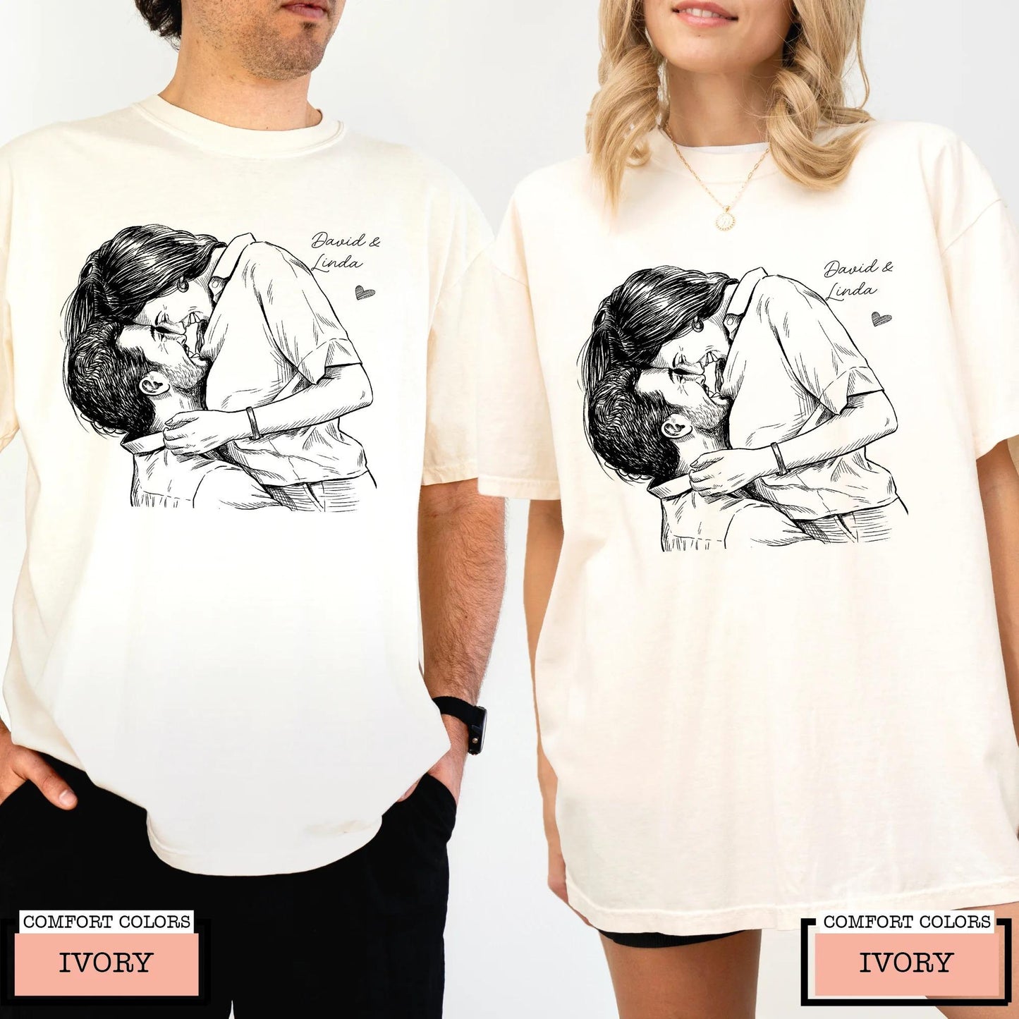 Custom Couple Photo Shirt, Personalized Boyfriend Girlfriend Anniversary Picture Tee