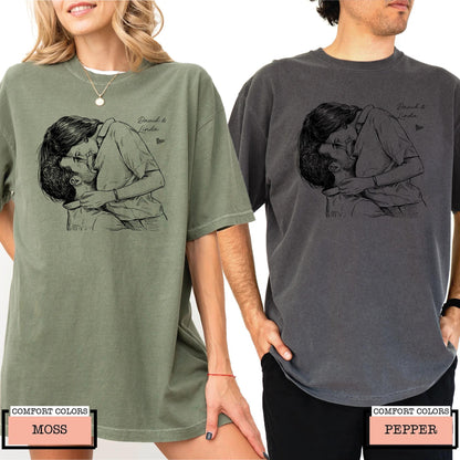 Custom Couple Photo Shirt, Personalized Boyfriend Girlfriend Anniversary Picture Tee