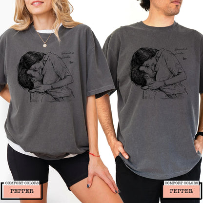 Custom Couple Photo Shirt, Personalized Boyfriend Girlfriend Anniversary Picture Tee