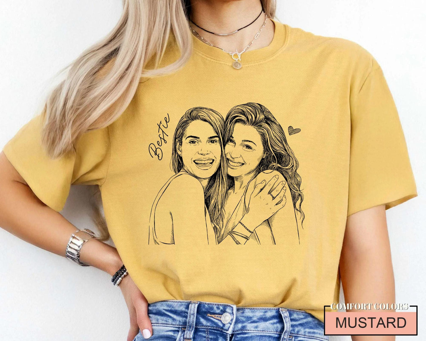 Personalized Besties Photo Shirt, Custom Best Friend Picture Tee